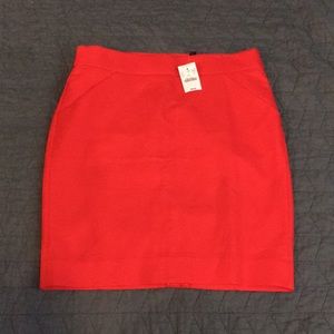 NWT Jcrew petite “the pencil skirt” in red/orange